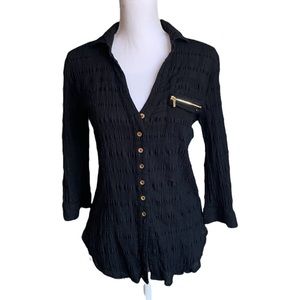 Bebe 💯% Cotton Button Down V-neck Top Size XS-TP